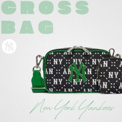 Túi MLB Korea Diamond Monogram Jacquard Mini Crossbody New York Yankees Black