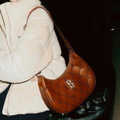 Túi MLB Diamond Monogram PU Embo Large Hobo Bag Boston Red Sox Brown