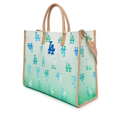 Túi MLB Gardient Monogram Coated Canvas Large Tote LA Dodgers L.Green