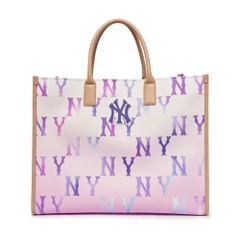 Túi MLB Gardient Monogram Coated Canvas Large Tote New York Yankees Violet