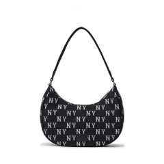 Túi MLB Korea Monogram Jacquard Hobo Bag New York Yankees Black