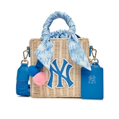 Túi MLB [KIDS] Water Monogram Raffia Crossbody New York Yankees D.Turquoise