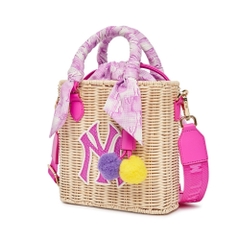 Túi MLB [KIDS] Water Monogram Raffia Crossbody New York Yankees Pink