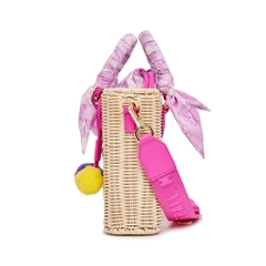 Túi MLB [KIDS] Water Monogram Raffia Crossbody New York Yankees Pink