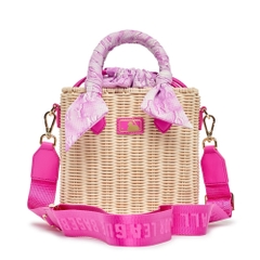 Túi MLB [KIDS] Water Monogram Raffia Crossbody New York Yankees Pink