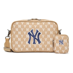 Túi MLB Monogram Crossbody New York Yankees D.Beige