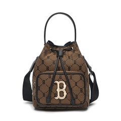 Túi MLB Monogram Diamond Jacquard Bucket Bag Boston Red Sox D.Beige