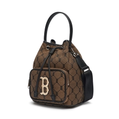 Túi MLB Monogram Diamond Jacquard Bucket Bag Boston Red Sox D.Beige