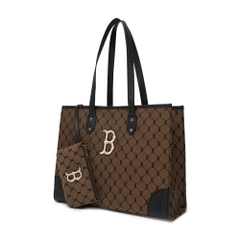 Túi MLB Mono Diamond Jacquard Tote Boston Red Sox D.Beige