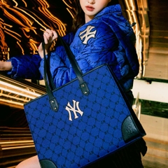 Túi MLB Mono Diamond Jacquard Tote Bag New York Yankees D.Blue