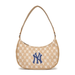 Túi MLB Monogram Hobo Bag New York Yankees D.Beige