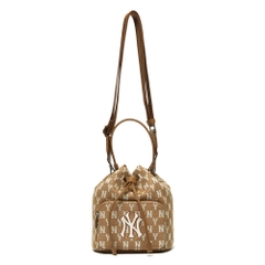 Túi MLB Monogram Jacquard Bucket Bag New York Yankees Beige