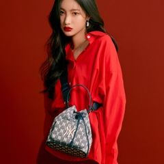 Túi MLB Monogram Jacquard Bucket Bag New York Yankees Navy