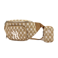 Túi MLB Monogram Jacquard Hip Sack New York Yankees Beige