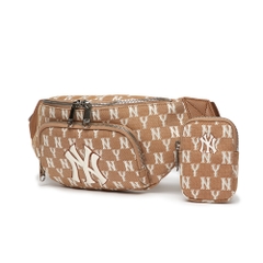 Túi MLB Monogram Jacquard Hip Sack New York Yankees Beige