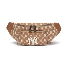 Túi MLB Monogram Jacquard Hip Sack New York Yankees Beige
