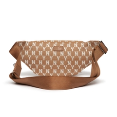 Túi MLB Monogram Jacquard Hip Sack New York Yankees Beige