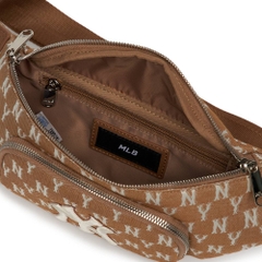Túi MLB Monogram Jacquard Hip Sack New York Yankees Beige