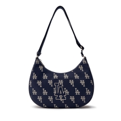 Túi MLB Korea Monogram Jacquard Hobo Bag LA Dodgers D.Navy