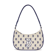 Túi MLB Monogram Jacquard Shoulder Bag Boston Red Sox L.Beige