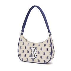 Túi MLB Monogram Jacquard Shoulder Bag Boston Red Sox L.Beige