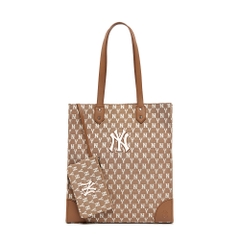 Túi MLB Monogram Jacquard Tote Bag New York Yankees Beige