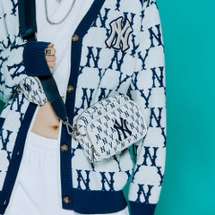 Túi MLB Korea Monogram Mini Crossbody New York Yankees Cream