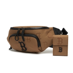 Túi MLB Monogram Nylon Jacquard Hip Sack Boston Red Sox D.Beige