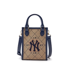 Túi MLB Korea [KIDS] Diamond Monogram Phone Pouch New York Yankees Beige