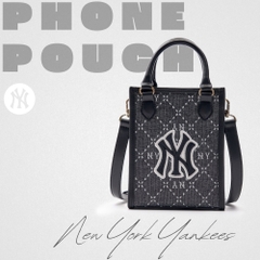 Túi MLB Korea [KIDS] Diamond Monogram Phone Pouch New York Yankees Black