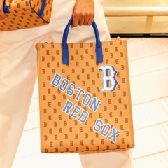 Túi MLB Monotive Coated Canvas Vertical Tote Bag Boston Red Sox Sand