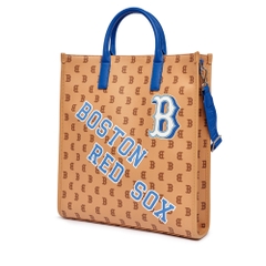 Túi MLB Monotive Coated Canvas Vertical Tote Bag Boston Red Sox Sand