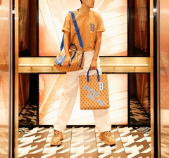 Túi MLB Monotive Coated Canvas Vertical Tote Bag Boston Red Sox Sand