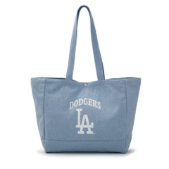Túi MLB Vintage Lettering Denim Shopper Bag LA Dodgers Blue [Karina PICK]