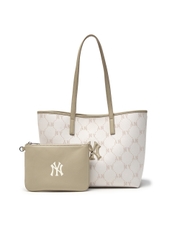 Túi MLB Dia Mono Jacquard Tote Bag New York Yankees Cream