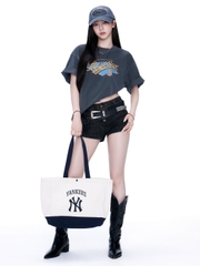 Túi MLB Vintage Lettering Shopper Bag New York Yankees Cream [Karina PICK]