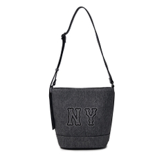 Túi MLB Korea Basic Mega Logo Denim Bucket Bag New York Yankees Black
