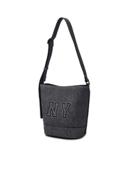 Túi MLB Korea Basic Mega Logo Denim Bucket Bag New York Yankees Black