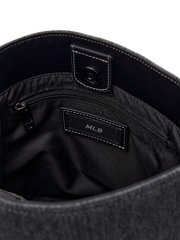 Túi MLB Korea Basic Mega Logo Denim Bucket Bag New York Yankees Black