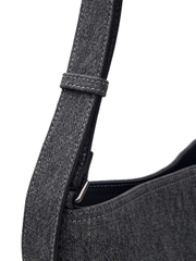 Túi MLB Korea Basic Mega Logo Denim Bucket Bag New York Yankees Black