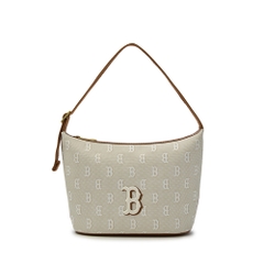 Túi MLB Classic Mono Jacquard Hobo Bag Boston Red Sox Beige