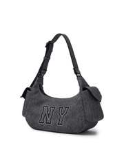 Túi MLB Korea Basic Mega Logo Denim Cargo Bag New York Yankees Black