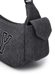 Túi MLB Korea Basic Mega Logo Denim Cargo Bag New York Yankees Black