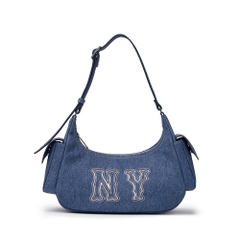 Túi MLB Korea Basic Mega Logo Denim Cargo Bag New York Yankees Indigo