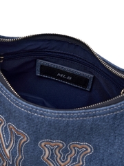 Túi MLB Korea Basic Mega Logo Denim Cargo Bag New York Yankees Indigo
