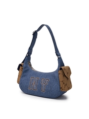 Túi MLB Korea Dia Mono Megalogo Denim Cargo Bag New York Yankees Indigo