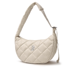 Túi MLB Korea Curve Padded Hobo Bag Boston Red Sox Cream