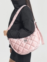 Túi MLB Korea Curve Padded Hobo Bag New York Yankees Pink
