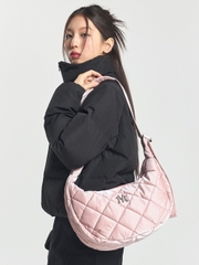 Túi MLB Korea Curve Padded Hobo Bag New York Yankees Pink
