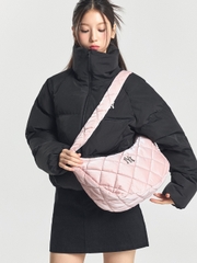 Túi MLB Korea Curve Padded Hobo Bag New York Yankees Pink